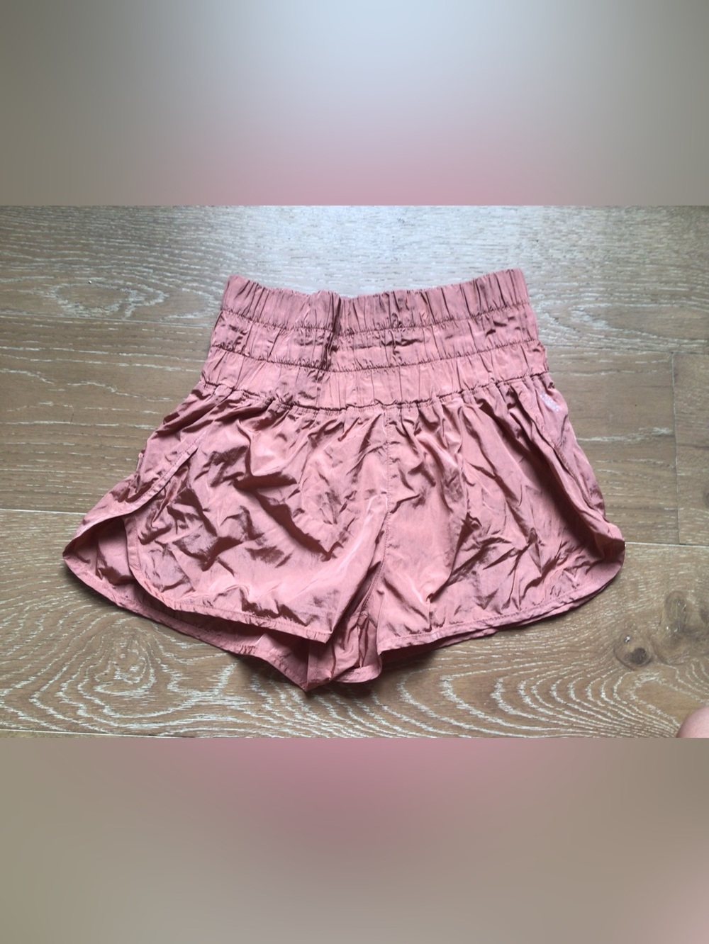 FP Movement By Free People Smocked High-Rise Athletic Shorts for Women Bronze
